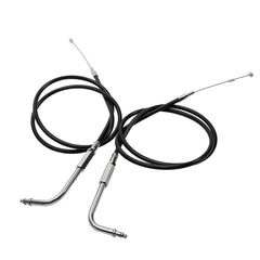 Custom Chrome 100cm Black Vinyl Throttle+Idle Cables Fit For Harley Sportster XL883 1200 98-14