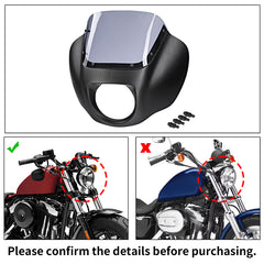 HR3 Carbon Fiber Black Denim Headlight Fairing & Windshield Fit For Harley Softail FXBB FXLR 2018-later