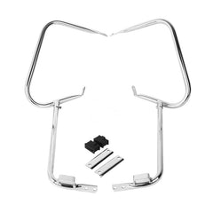 Custom Chrome Saddlebag Guards Brackets w/ Supports Bar Matte Black Chrome Fit For Harley Touring 1997-2008