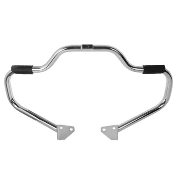 Custom Chrome Mustache 1-1/4" Engine Guard Highway Bar W/ Footrests Fits Matte Black, Chrome For Harley Dyna 2006-2017