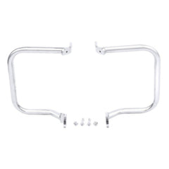 Custom Chrome Saddlebag Guards Rail Bar Matte Black Chrome Fit For Harley FXST FXSTB FXSTS 00-05 FLST 00-17
