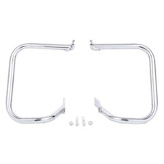 Custom Chrome Saddlebag Guards Rail Bar Matte Black Chrome Fit For Harley FXST FXSTB FXSTS 00-05 FLST 00-17
