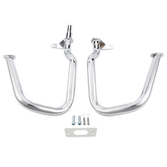 Custom Chrome Chopped Engine Guard Highway Crash Bar Gloss Black Chrome Fit For Harley Road King Street Glide, 2014-2024