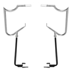 Custom Chrome Saddlebag Guards Brackets w/ Supports Bar Gloss Black Matte Black Chrome Fit For Harley Touring 2014-2024