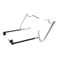 Custom Chrome Saddlebag Guards Brackets w/ Supports Bar Gloss Black Matte Black Chrome Fit For Harley Touring 2014-2024