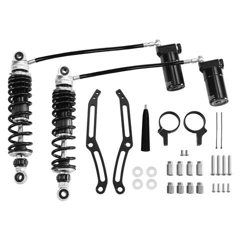 Custom Chrome Rear Air Ride Suspension Kit +Air Tank Fit For Harley Touring Street Glide 94-24