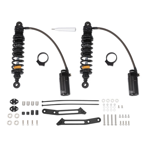 Remote Reservoir Rear Suspensions Shock Set Fit For Harley 14-24 Road King Glide