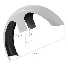 Custom Chrome Primer Gray Steel 26" Wheel Wrap Front Fender Fit For Harley Touring 1997-2013