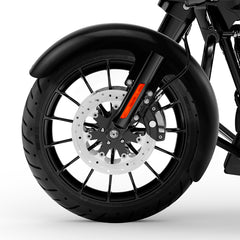 Custom Chrome Primer Gray 21" Wheel Wrap Front Fender Fit For Harley Touring Custom Bagger 14