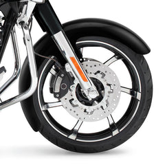 Custom Chrome Primer Gray 21" Wheel Wrap Front Fender Fit For Harley Touring Custom Bagger 14