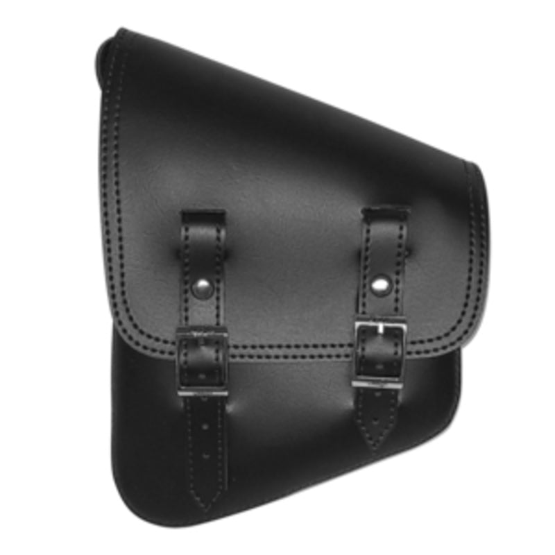 La Rosa Design Black Leather Vinyl Left Side Saddlebag Swing Arm Bag for Harley Softail 1986-UP