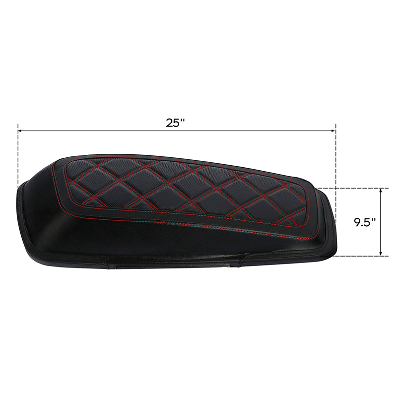 C.C. RIDER Saddlebag Lid Covers Lattice Stitching Protect Saddlebags For Harley Touring Street Glide Road Glide 2014-2024