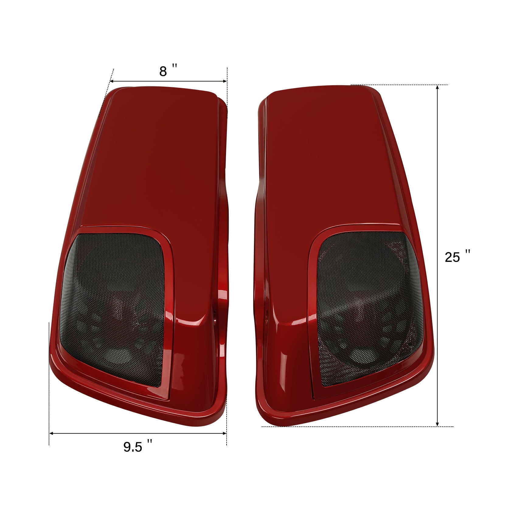 HR3 Wicked Red CVO Saddlebag Lids With 5" x 7" Speaker Cutouts For Harley Touring Models 2014-2023