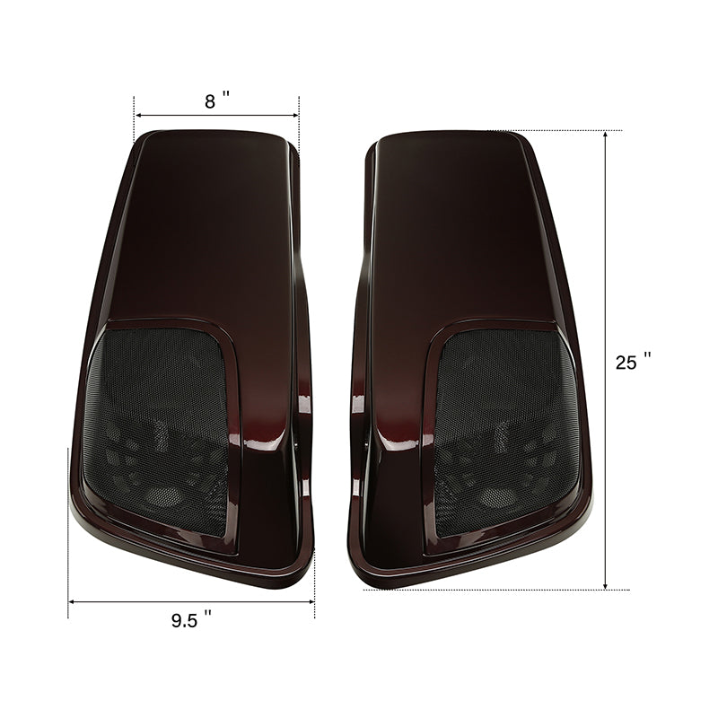HR3 Twisted Cherry CVO Saddlebag Lids With 5" x 7" Speaker Cutouts For Harley Touring Models 2014-2023