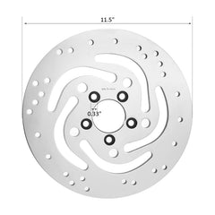 Cutsom Chrome 11.5" Front Left Brake Rotor Fits Harley Touring 2000-2007 XL&XR 2000-2013 Softail 2000-2014