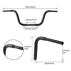 Custom Chrome1-1/4" Ape Hangers Bar 10" Rise Handlebar Matte Black Chrome Fits For Harley Sportster XL FLST FXST