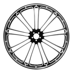 Custom Chrome 23×3.5" Front Wheel Rim 9 Spot Fits For Harley Touring Glide 2008-2024 Non ABS Black