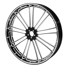 Custom Chrome 23×3.5" Front Wheel Rim 9 Spot Fits For Harley Touring Glide 2008-2024 Non ABS Black