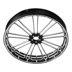 Custom Chrome 23×3.5" Front Wheel Rim 9 Spot Fits For Harley Touring Glide 2008-2024 Non ABS Black