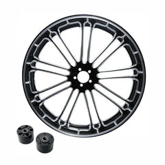 Custom Chrome 23×3.5" Front Wheel Rim 9 Spot Fits For Harley Touring Glide 2008-2024 Non ABS Black