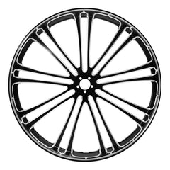 Custom Chrome 30×3.5" Front Wheel Rim 9 Spot Fits For Harley Touring Glide 2008-2024 Non ABS Black