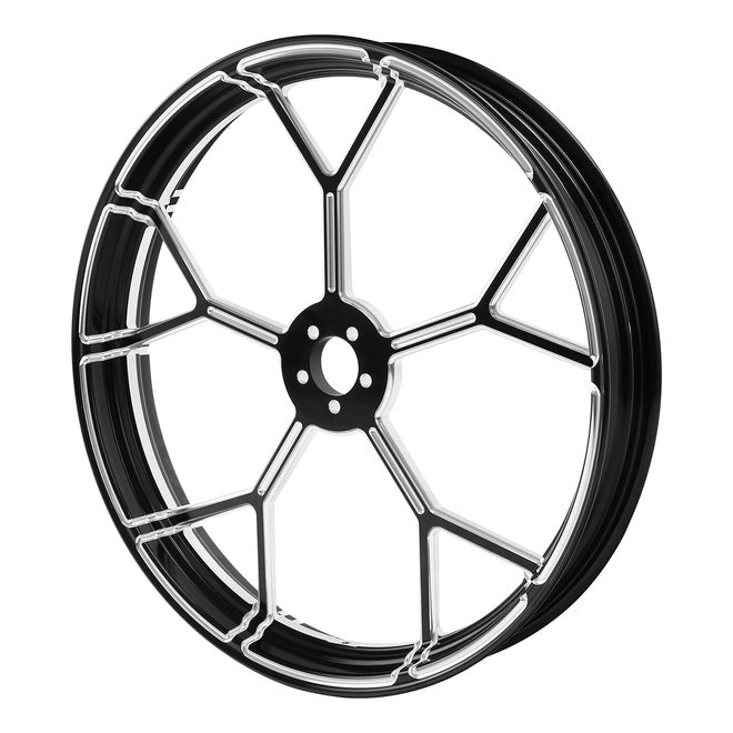 Custom Chrome 21×3.5" Black Front Wheel Rim The Yee Fit For Harley Touring Glide 2008-2024 Non ABS