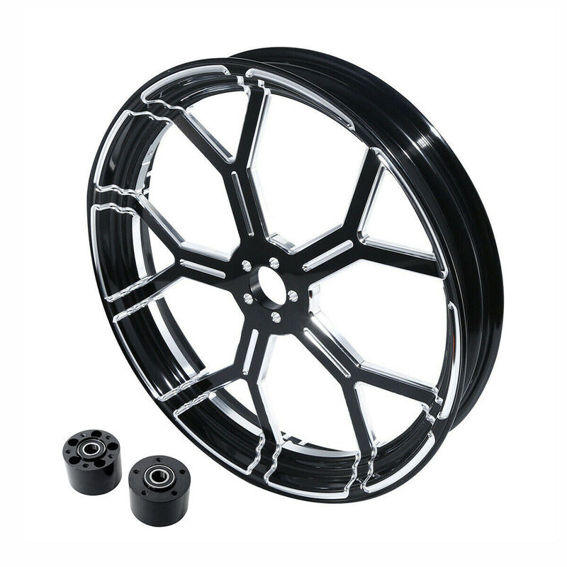 Custom Chrome 23×3.5" Black Front Wheel Rim The Yee Fit For Harley Touring Glide 2008-2024 Non ABS