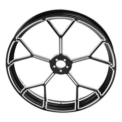 Custom Chrome 23×3.5" Black Front Wheel Rim The Yee Fit For Harley Touring Glide 2008-2024 Non ABS