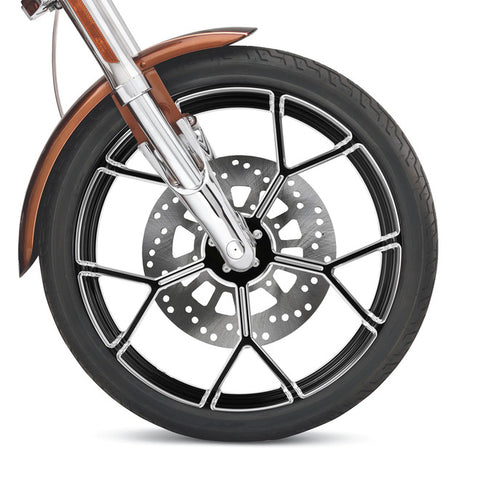 Custom Chrome 23×3.5" Black Front Wheel Rim The Yee Fit For Harley Touring Glide 2008-2024 Non ABS