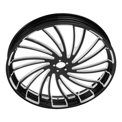 Custom Chrome 23×3.5" Twister Front Wheel Rim Fit For Harley Touring Glide 2008-2024 Non ABS Black