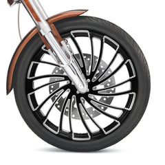 Custom Chrome 23×3.5" Twister Front Wheel Rim Fit For Harley Touring Glide 2008-2024 Non ABS Black