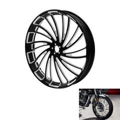 Custom Chrome 23×3.5" Twister Front Wheel Rim Fit For Harley Touring Glide 2008-2024 Non ABS Black