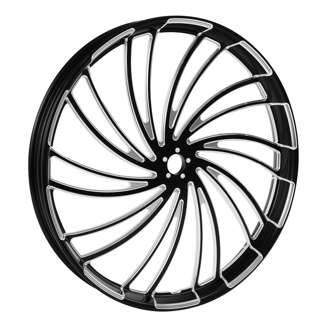 Custom Chrome 26×3.5" Twister Front Wheel Rim Fit For Harley Touring Glide 2008-2024 Non ABS Black