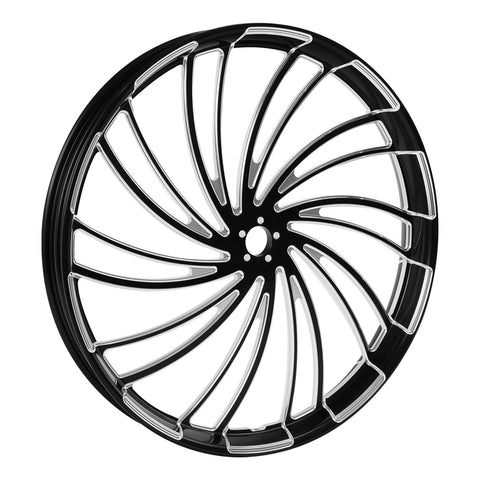 Custom Chrome 26×3.5" Twister Front Wheel Rim Fit For Harley Touring Glide 2008-2024 Non ABS Black