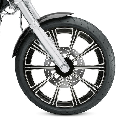Custom Chrome 21"×3.5"Flash Black Front Wheel Rim Fits For Harley Touring Glide 08-24 Non ABS
