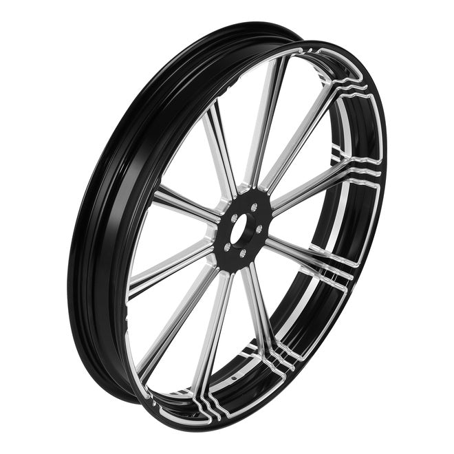 Custom Chrome 23"×3.5" Flash Black Front Wheel Rim Fits For Harley Touring Glide 2008-2024 Non ABS