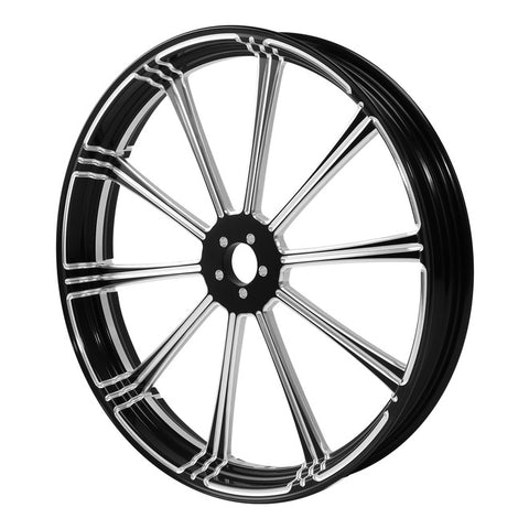 Custom Chrome 23"×3.5" Flash Black Front Wheel Rim Fits For Harley Touring Glide 2008-2024 Non ABS