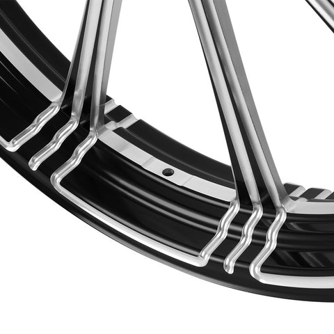 Custom Chrome 23"×3.5" Flash Black Front Wheel Rim Fits For Harley Touring Glide 2008-2024 Non ABS