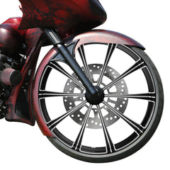 Custom Chrome 30"×3.5" Flash Black Front Wheel Rim Fits For Harley Touring Glide 2008-2024 Non ABS