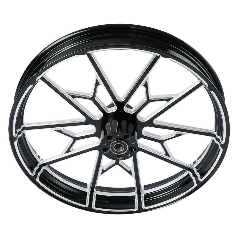 Custom Chrome 18×3.5" Front Wheel Rim Fits For Harley Touring Glide 08-24 Non ABS Black Knight