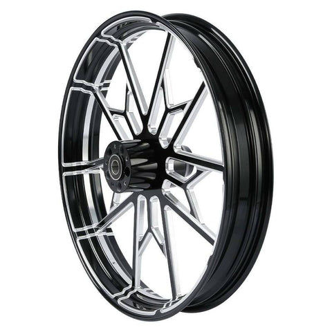 Custom Chrome 26×3.5" Front Wheel Rim Fits For Harley Touring Glide 2008-2024 Non ABS Black Knight