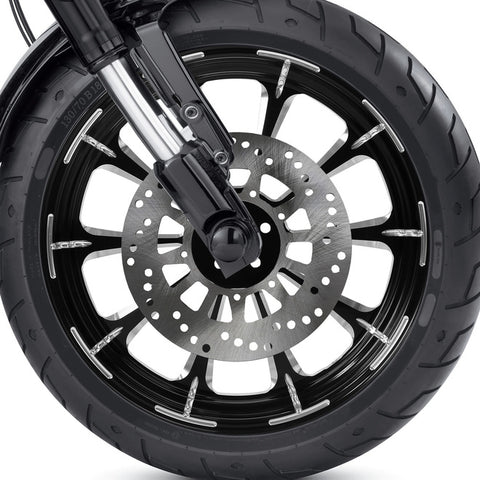 Custom Chrome 18×3.5" Front Wheel Rim Fits For Harley Touring Glide 08-24 Non ABS Black Dalia