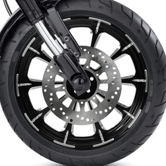 Custom Chrome 18 3.5" Front Wheel Rim Fits For Harley Touring Glide 08-24 Non ABS Black Dalia
