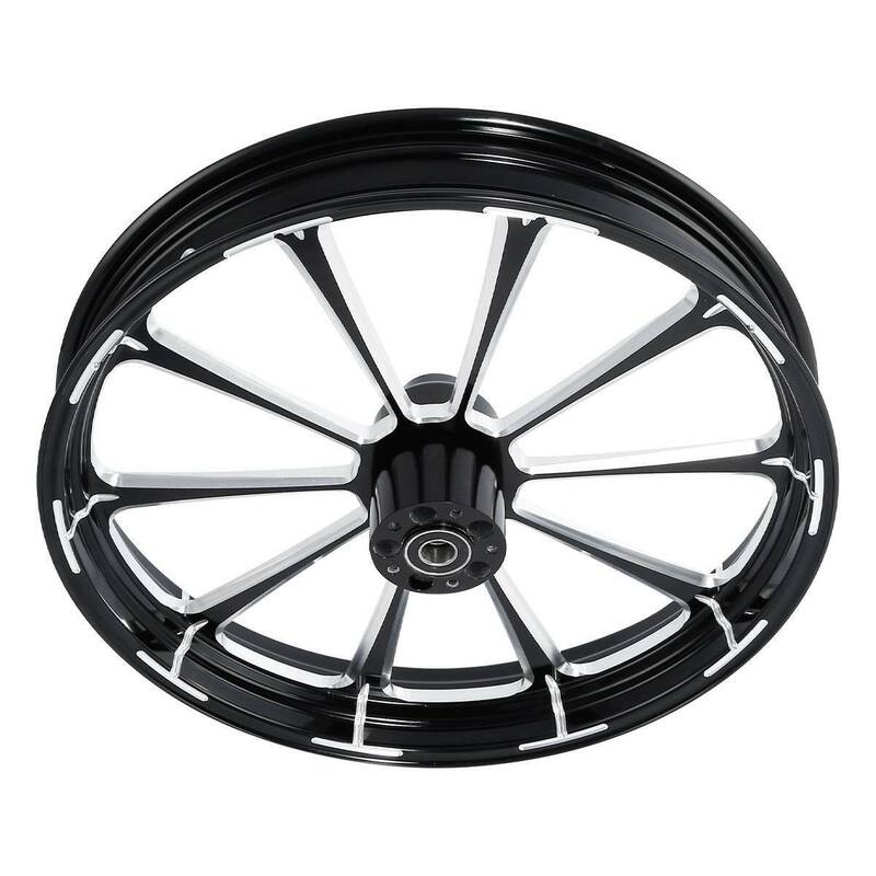 Custom Chrome 23×3.5" Front Wheel Rim Fits For Harley Touring Glide 2008-2024 Non ABS Black Dalia
