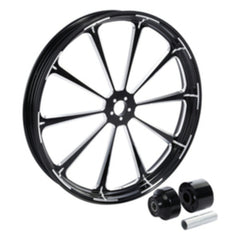 Custom Chrome 30×3.5" Front Wheel Rim Fits For Harley Touring Glide 2008-2024 Non ABS Black Dalia