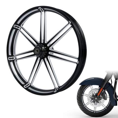 Custom Chrome 21×3.5" Black Anodized Front Wheel Rim The Vee Fits For Harley Touring 2008-2024