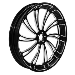 Custom Chrome 18×3.5" Black Billet CNC Front Wheel Rim 10 Spoke Fits For Harley Touring Custom