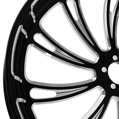 Custom Chrome 21×3.5" Black Billet CNC Front Wheel Rim 10 Spoke Fits For Harley Touring Custom