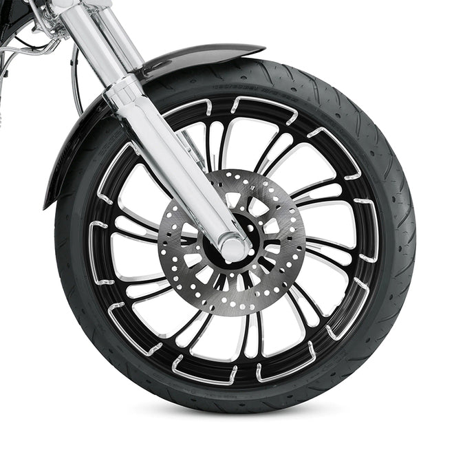 Custom Chrome 21 3.5" Black Billet CNC Front Wheel Rim 10 Spoke for Harley Touring Custom