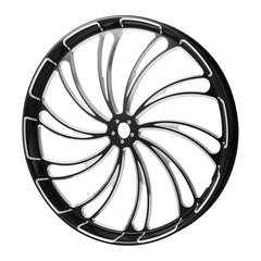 Custom Chrome 30×3.5" Black CNC Front Wheel Rim Hub &Single Disc Fit For Harley Touring Custom